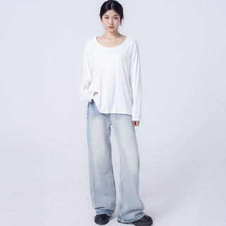 Áo thun dài tay basic cổ tròn oversize Freedom TOP