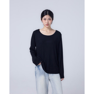 Áo thun dài tay basic cổ tròn oversize Freedom TOP