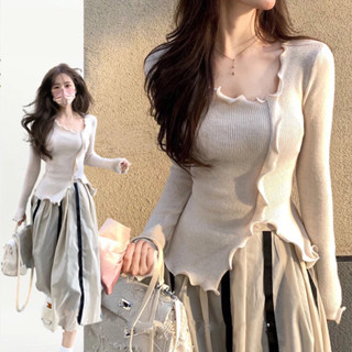 Áo nữ dài tay  dáng ôm vạt chéo hack eo sang chảnh phong cách Hàn Quốc S235