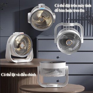 Quạt lưu thông không khí quạt để bàn bốn tốc độ gió có thể treo hộp hương liệu USB có thể sạc lại quạt nhỏ