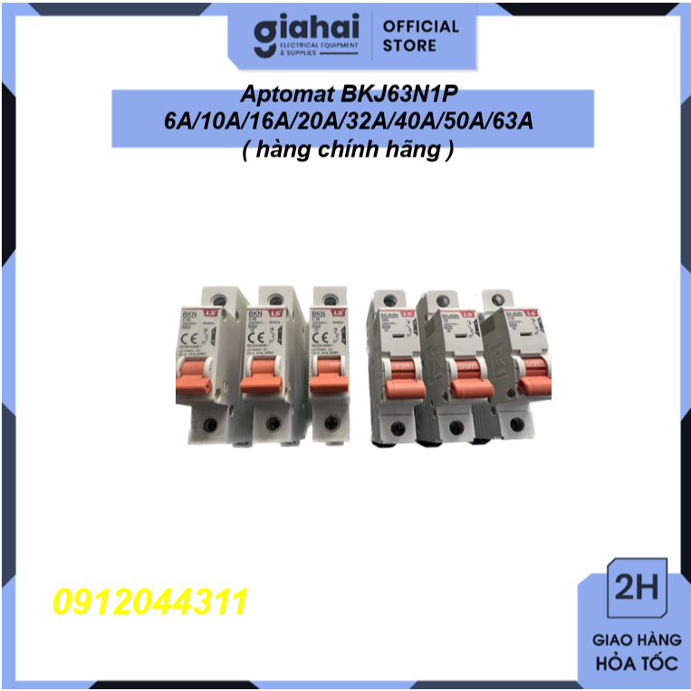 Aptomat LS BKJ63N1P 6A/10A/16A/20A/32A/40A/50A/63A ( hàng chính hãng ) TBD225