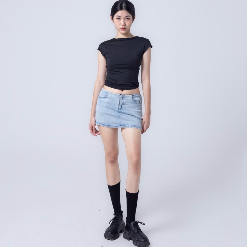 Váy bò jeans mini skirt dáng ngắn bó sát Palm SKIRT