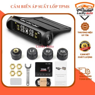 Cảm Biến Áp Suất Lốp Ô Tô TPMS Pin Sạc Năng Lượng Mặt Trời Màn Hình LCD màu