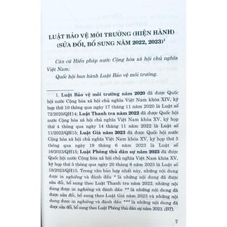 Sách - Luật Bảo Vệ Môi Trường (Hiện Hành) (Sửa Đổi, Bổ Sung Năm 2022, 2023)