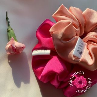 Cột tóc scrunchies handmade lụa satin mềm chun co giãn bảo vệ tóc S1012