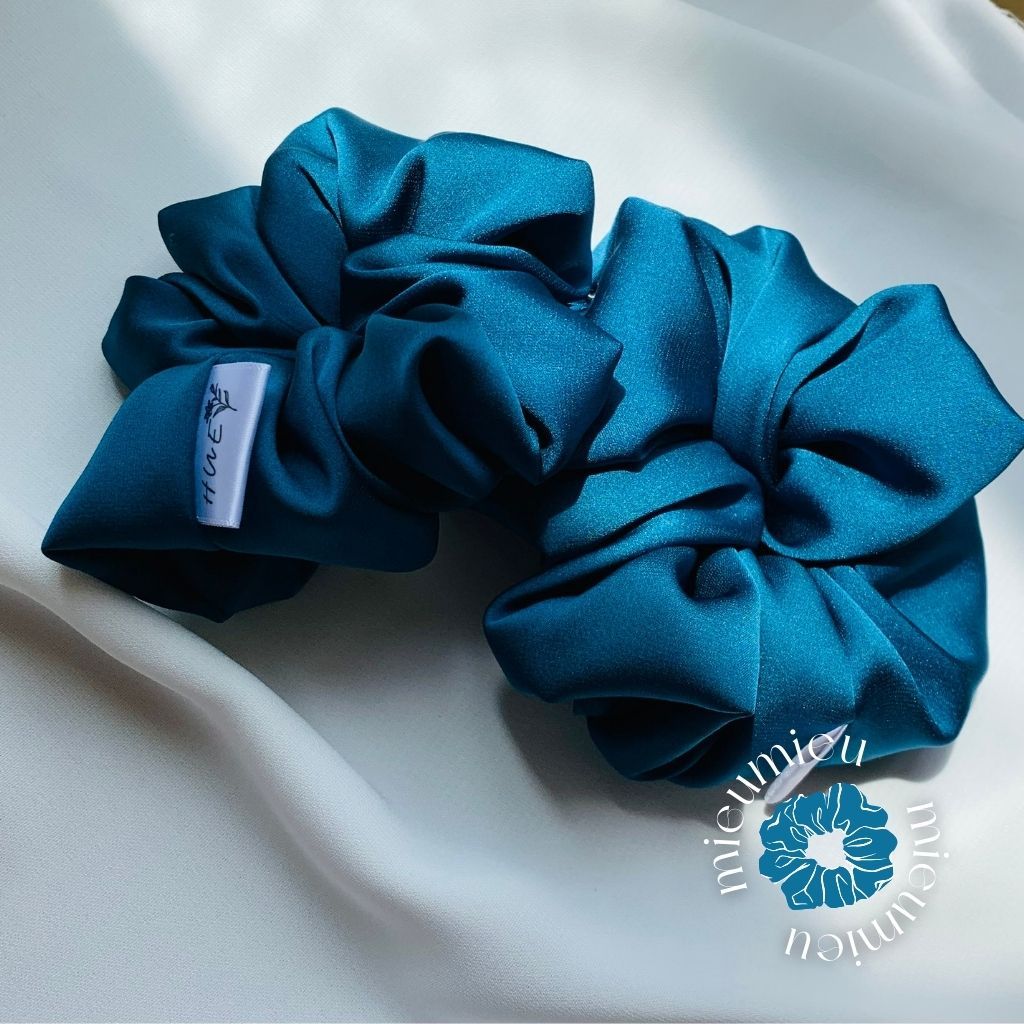 Cột tóc scrunchies handmade lụa satin mềm chun co giãn bảo vệ tóc S1004