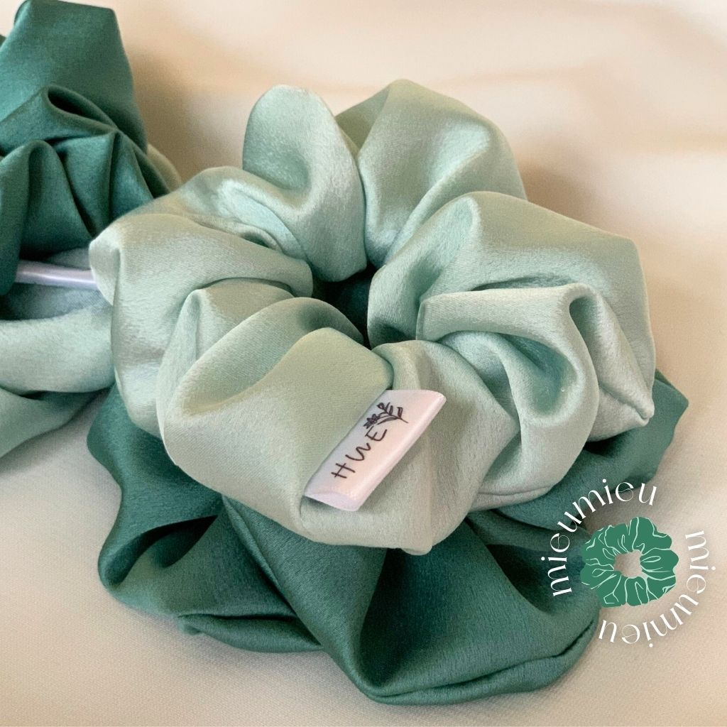 Cột tóc scrunchies handmade lụa satin mềm chun co giãn bảo vệ tóc S1011