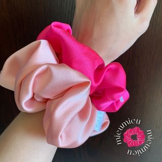 Cột tóc scrunchies handmade lụa satin mềm chun co giãn bảo vệ tóc S1012