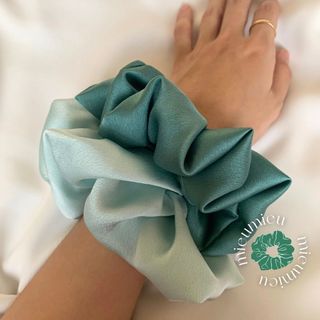 Cột tóc scrunchies handmade lụa satin mềm chun co giãn bảo vệ tóc S1011