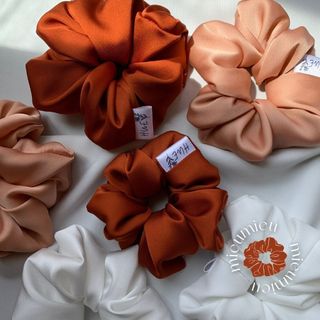 Phụ kiện tóc cột tóc scrunchies handmade lụa satin mềm chun co giãn bảo vệ tóc S1003
