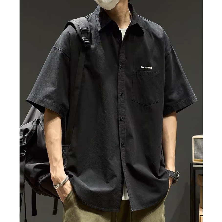 Áo somi cộc tay nam ADDRISER chất đũi sóng, mền mát, đường may cẩn thận, Thời Trang Unisex