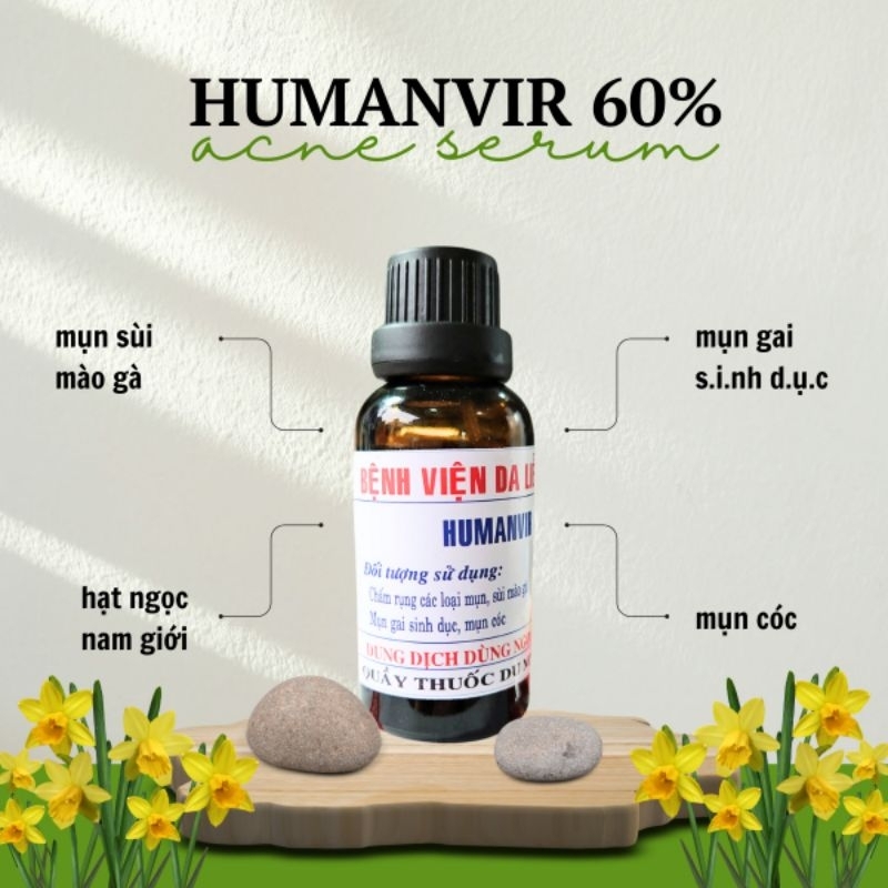Humanvia ATC 60% thổi bay sùi mào gà mụn cóc mụn gai sd hạt ngọc Quầy thuốc Du Mỹ