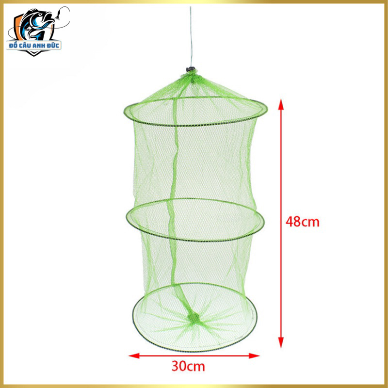 Túi lưới đựng cá tôm tép nhỏ giải trí đi câu 48x30 fishing