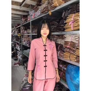 Đồ lam đi chùa nữ, đồ phật tử vải kate