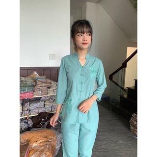 Đồ lam đi chùa nữ, đồ phật tử vải kate