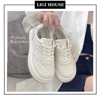 Giày thể thao nữ màu trắng chất da mềm, giày sneaker nữ basic màu trắng đế chống trượt dễ phối đồ