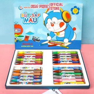 Bút sáp màu - doraemon - ánh dương 12/18/24 màu - màu tươi sáng, không độc hại