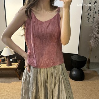 Áo t-shirt linen hai dây kamaka sát nách - nu10107