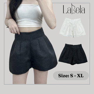 Quần tafta short cạp cao bigsize labela, quần short ống rộng 2 lớp vải tafta, quần cạp cao gấm 2 lớp bigsize 201