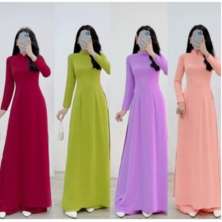 Lm22,86,11,85 áo dài lụa mỹ mềm mịn 4 màu cơ bản,2 tà,tay dài.