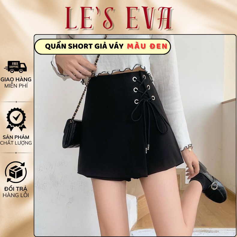 Quần short giả váy dây đan chéo siêu hack dáng, váy ngắn nữ dáng chữ A phong cách Hàn Quốc - SR667