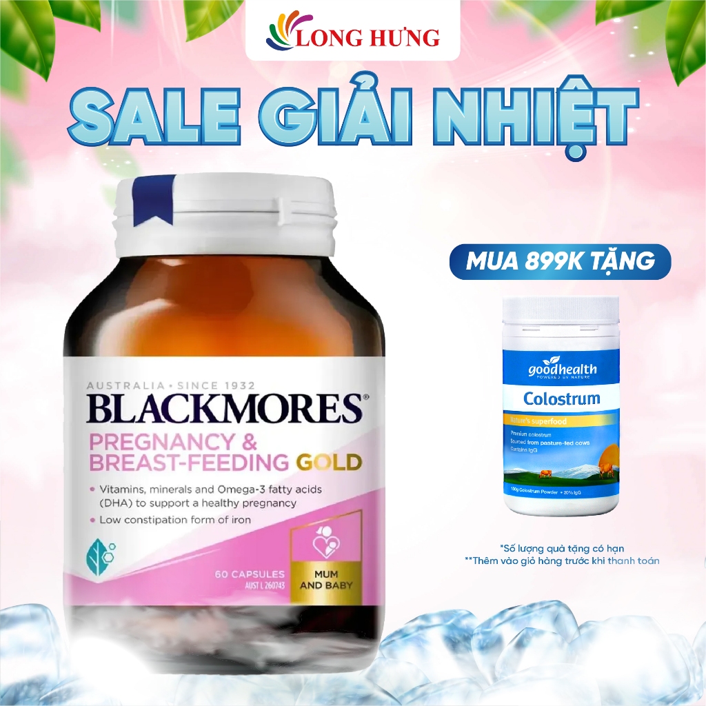 Viên uống Blackmores Pregnancy & Breast - Feeding Gold bổ sung vitamin và khoáng chất cho mẹ bầu và cho con bú (60 viên)