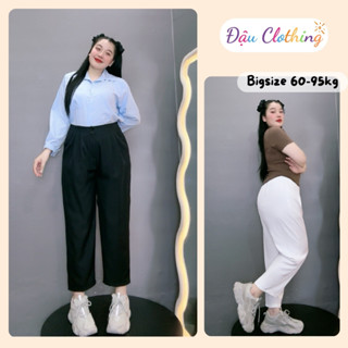 Quần tây bigsize nữ dáng dài 9 tấc lưng chun có khuy cài chất cotton lạnh thời trang công sở Q17