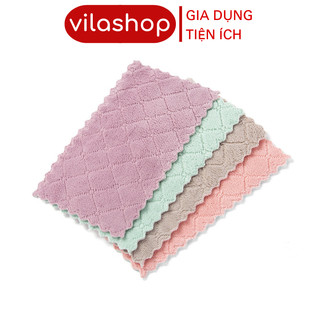 Khăn Lau Đa Năng, Khăn Vải Bông Viền Ziczac Siêu Mềm Thấm Hút Tốt Dùng Để Lau Tay, Bếp, Cốc Chén