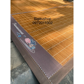 Chiếu trúc tăm vân gỗ đế lụa đẹp
