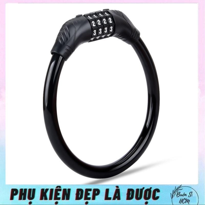 Khóa xe đạp thể thao chống trộm, khóa dây treo yên xe đạp 4 số xoay mã khóa tránh mất chìa khóa. ổ khóa số tiện lợi