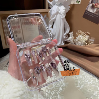 Hộp đựng nail box trong suốt hình vuông - Hộp đựng bảo vệ nailbox, đựng mi fan nhựa mica