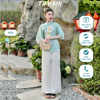 Pháp phục đi chùa tơ thêu phượng TINH NHI thanh lịch và thời thượng PP66
