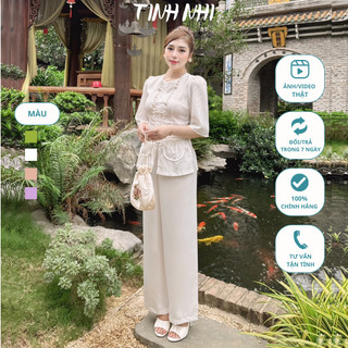 Pháp phục đi lễ chùa họa tiết túi tiền TINH NHI sang trọng thanh lịch PP70