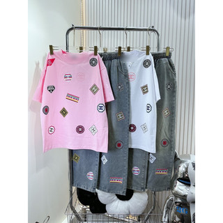 Bộ suông jean logo ảnh thật