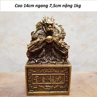 Ấn rồng phong thuỷ chất liệu bằng đồng vàng MS76