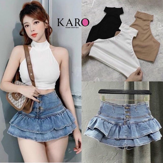 Áo cổ yếm chất borip siêu mịn siêu co dãn - freesize dưới 55kg K5191 - CAROTSHOP