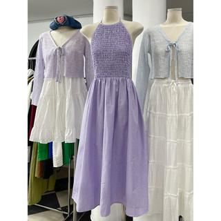 Đầm maxi cổ yếm hở lưng tím LIBI DRESS