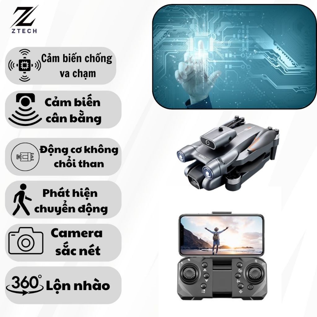 Máy bay điều khiển, Flycam Drone S1S Pro Max cảm biến chống va chạm 4 chiều Pin 2000mAh,Play Cam động cơ không chổi than | BigBuy360 - bigbuy360.vn