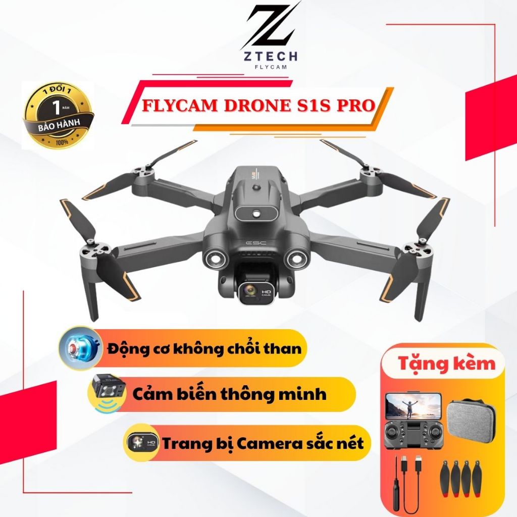 Máy bay điều khiển, Flycam Drone S1S Pro Max cảm biến chống va chạm 4 chiều Pin 2000mAh,Play Cam động cơ không chổi than | BigBuy360 - bigbuy360.vn