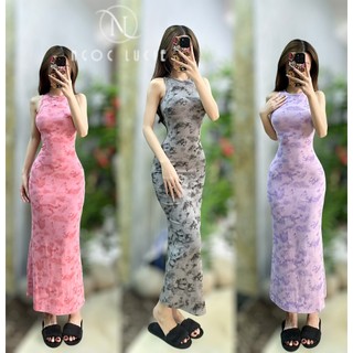 D634 - Đầm Body Đuôi Cá Ba Lỗ Zip Loang - Ngọc Lucie
