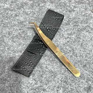 Nhíp volumn Vàng (kèm bao da cap cấp) dùng để tạo fan, nối mi volumn