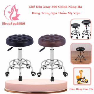 Ghế đôn xoay 360 độ spa | ghế múi xoay dùng cho spa phun xăm thẩm mỹ