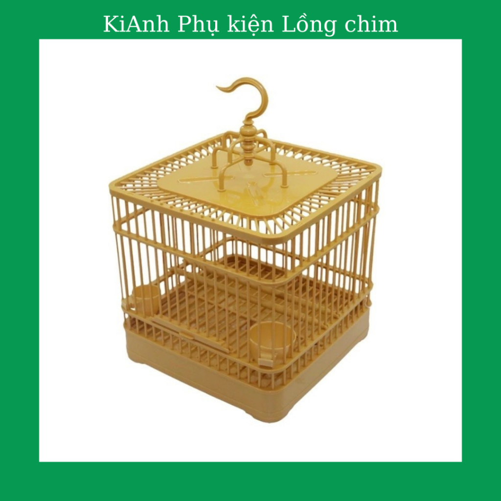 Lồng vuông chim vành khuyên nhựa ABS Tàu cao cấp kèm đủ phụ kiện đẹp Phụ kiện lồng chim Huyền Trần