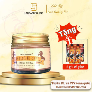 Kem dưỡng dầu ngựa tái tạo phục hồi da - Horse oil facial cream Laura Sunshine (70gram) Nhật Kim Anh
