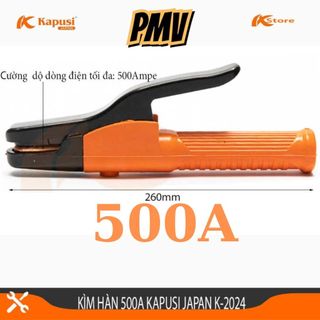 Kìm hàn que 500A Kapusi JAPAN, tiếp xúc đồng đúc nguyên khối, Kìm kẹp que máy hàn điện K-2042