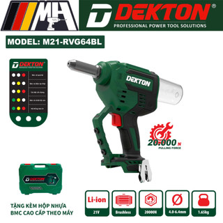Máy rút đinh dùng pin 21v dekton m21-rvg64bl - motor brushless - lực kéo 20000nm