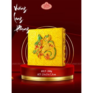 Bánh Đậu Xanh Rồng Vàng Minh Ngọc Vuông Long Phụng 280g - Đặc Sản Hải Dương