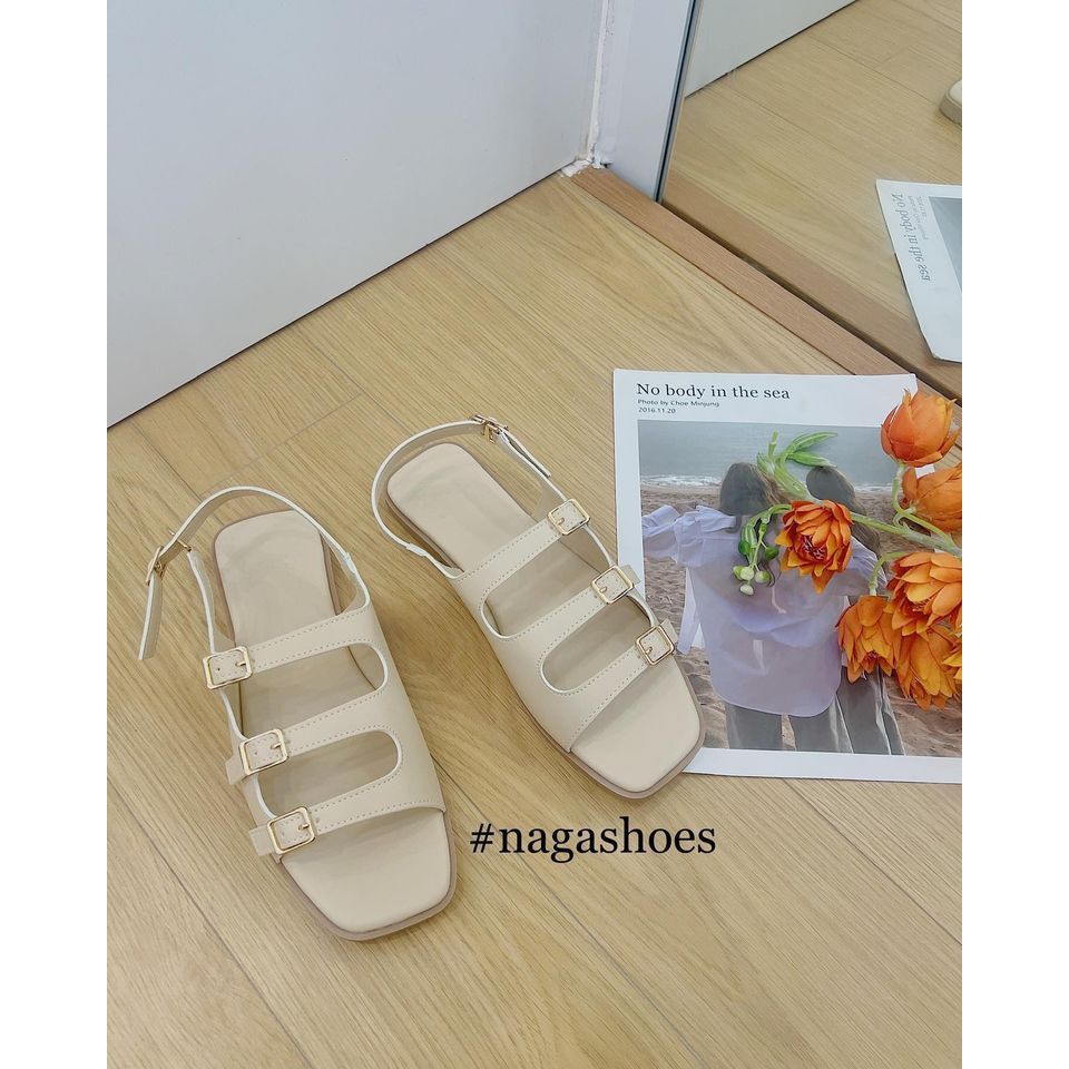 SANDAL NAGASHOES 3 QUAI NGANG PHỐI KHÓA NAS215