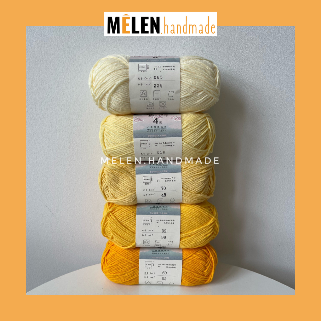 [VÀNG] Combo len Susan 4 - 05 cuộn màu vàng - Len susan family 4 50gr