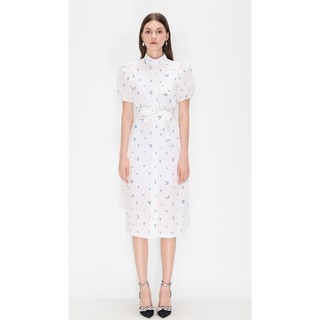 (FU.VU COLLECTION) Váy Salie chất liệu Cotton thiết kế dáng suông kèm đai họa tiết